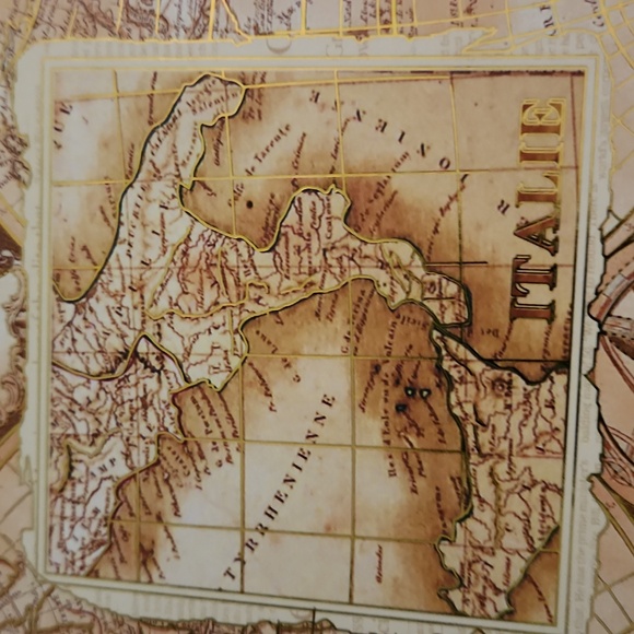 Set 2 Nesting Stackable Decorative Storage Box  Old World Map Design New - Picture 13 of 13